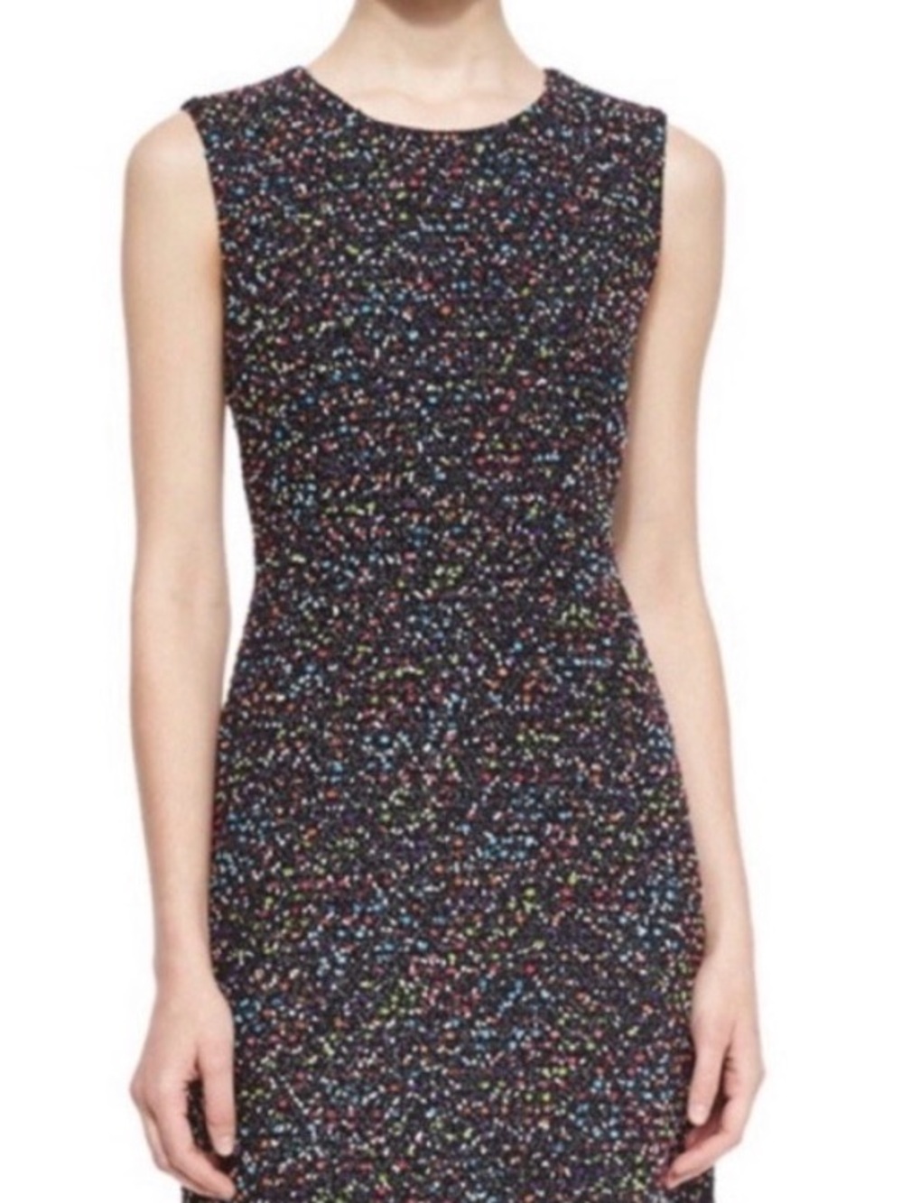 Diane Von Furstenburg Carrie Sl Black BoucleTweed Sheath Dress Retail $440